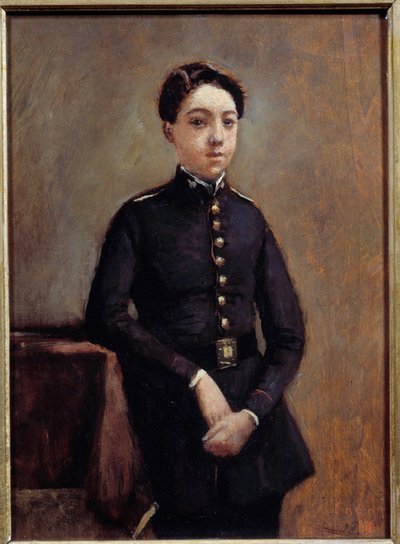 Portret van collegiaan Abel Chambaud door Jean Baptiste Camille Corot