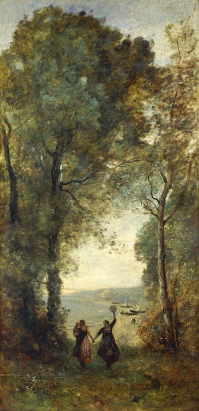 Herinnering aan het Strand van Napels, 1871-1872 door Jean Baptiste Camille Corot