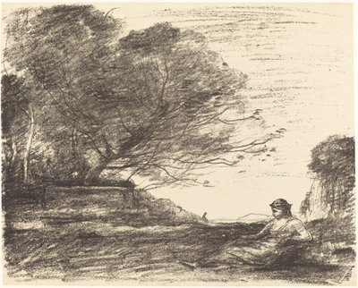 Sappho, 1871 door Jean Baptiste Camille Corot