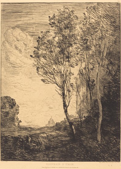 Souvenir van Italië door Jean Baptiste Camille Corot