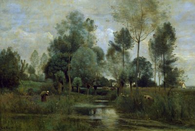 Lente, door Jean-Baptiste-Camille Corot door Jean Baptiste Camille Corot