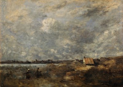 Stormachtig Weer. Pas de Calais, ca. 1870 door Jean Baptiste Camille Corot