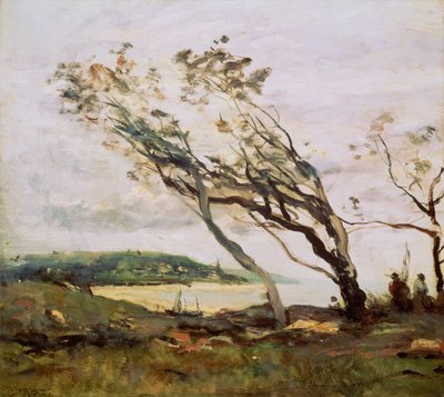 Stormachtige dag op het Kanaal door Jean Baptiste Camille Corot