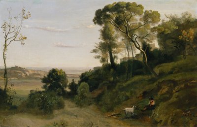 Het Platteland bij Napels door Jean Baptiste Camille Corot