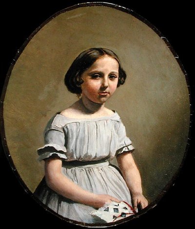 De Oudste Dochter van M. Edouard Delalain (Mme. de Graet) c.1845-50 door Jean Baptiste Camille Corot