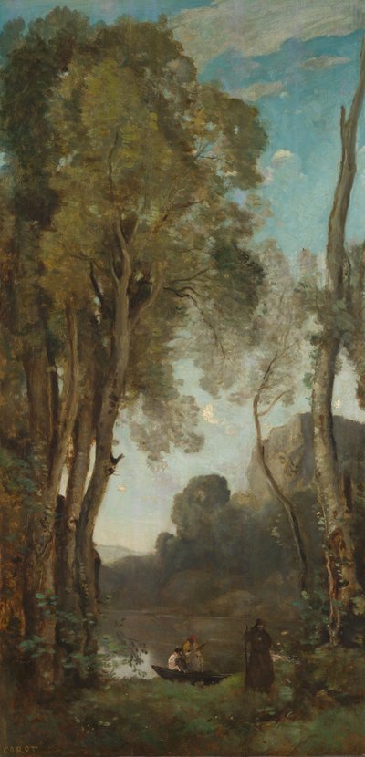 De vier tijden van de dag (avond) door Jean Baptiste Camille Corot