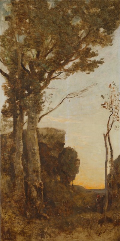 De vier momenten van de dag (ochtend) door Jean Baptiste Camille Corot