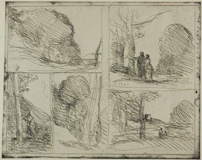 De tuin van Pericles door Jean Baptiste Camille Corot