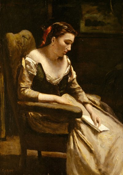 De Brief door Jean Baptiste Camille Corot