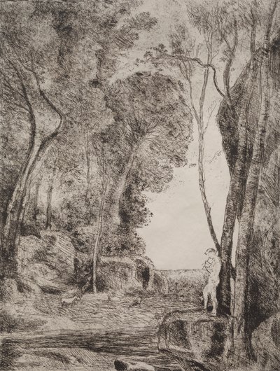 De Kleine Herder, originele indruk 1855, gedrukt in 1921 door Jean Baptiste Camille Corot