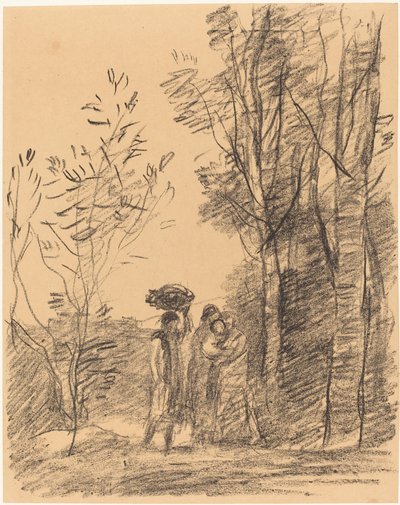 De Ontmoeting in het Bos door Jean Baptiste Camille Corot