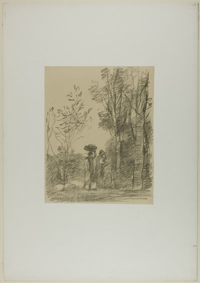 De Ontmoeting in het Bos door Jean Baptiste Camille Corot