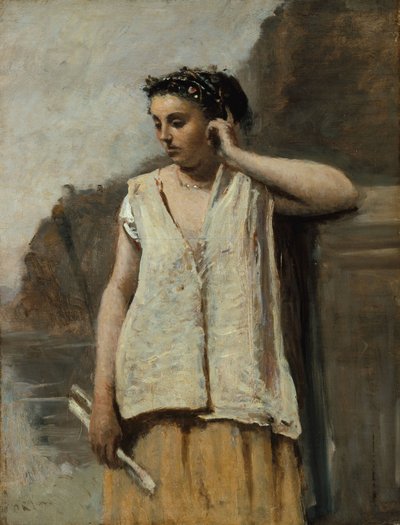 De muze: Geschiedenis, ca. 1865 door Jean Baptiste Camille Corot