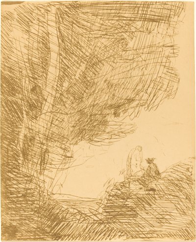 De Dichter en Zijn Muze (Le Poète et la muse) door Jean Baptiste Camille Corot