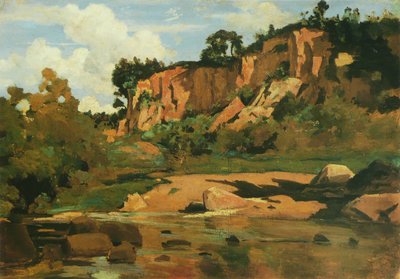 De Rode Rotsen bij Civita Castellana, ca.1827 door Jean Baptiste Camille Corot