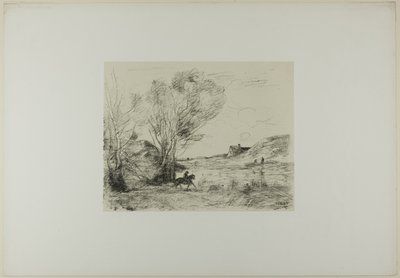 De ruiter in het riet door Jean Baptiste Camille Corot