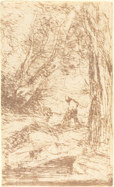 De houthakker van Rembrandt door Jean Baptiste Camille Corot