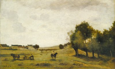 Uitzicht nabij Epernon, 1850-1860 door Jean Baptiste Camille Corot