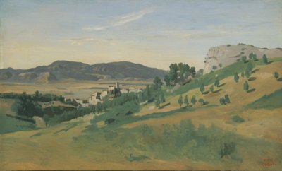 Uitzicht op Olevano door Jean-Baptiste-Camille Corot