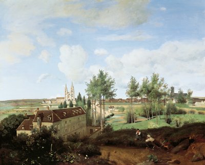 Uitzicht op Soissons door Jean Baptiste Camille Corot
