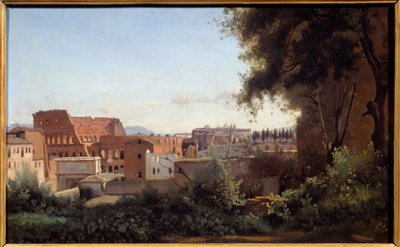 Uitzicht op het Colosseum in Rome vanuit de Farnese-tuinen. Schilderij door Camille Corot (1796-1875) 1826 door Jean Baptiste Camille Corot