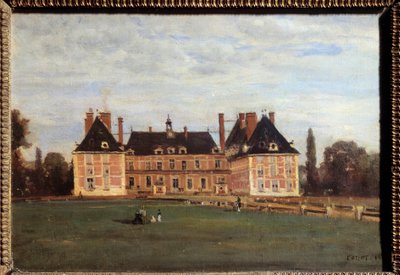 Uitzicht op het kasteel van Marie Caroline, hertogin van Berry in Rosny, in de Yvelines door Jean Baptiste Camille Corot