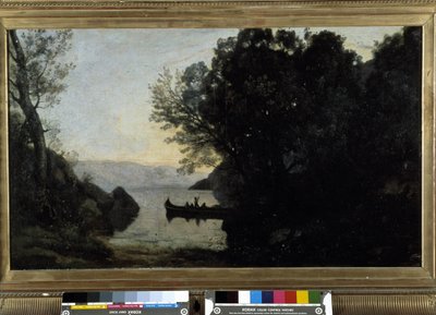 Gezicht vanaf Riva, Italiaans Tirol door Jean Baptiste Camille Corot