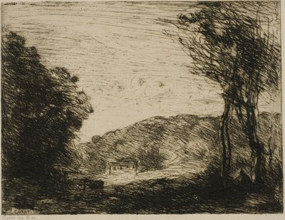 Bosrijk Platteland door Jean Baptiste Camille Corot