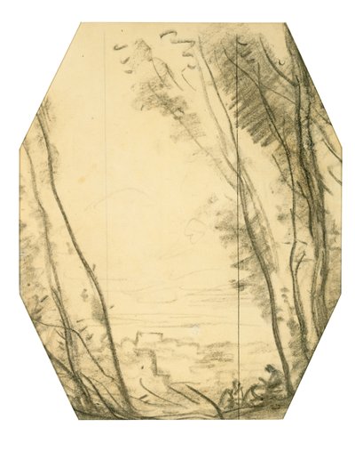 Boslandschap door Jean Baptiste Camille Corot