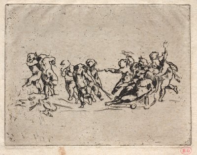 Bacchanaal met kinderen en wagen door Jean Baptiste Carpeaux