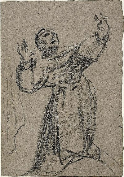 Knielende figuur met opgeheven armen door Jean Baptiste Carpeaux