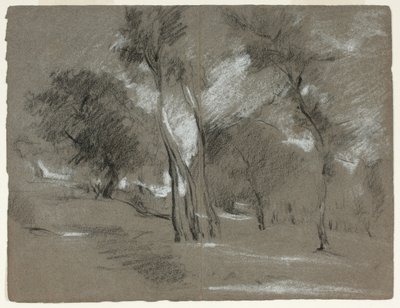 Landschap met bomen door Jean Baptiste Carpeaux