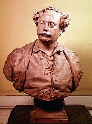 Portret van Alexander Dumas fils (terracotta) door Jean Baptiste Carpeaux