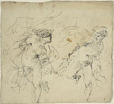 Twee lopende mannelijke figuren door Jean Baptiste Carpeaux