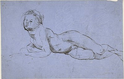Jonge jongen liggend door Jean Baptiste Carpeaux