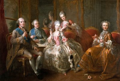 De kop chocolademelk De familie Penthièvre door Jean Baptiste Charpentier