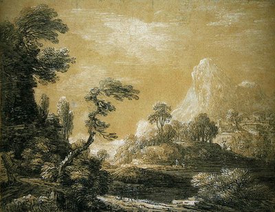 Een klassiek landschap door Jean Baptiste Claude Chatelain