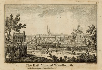 Het oostelijke uitzicht van Wandsworth door Jean Baptiste Claude Chatelain