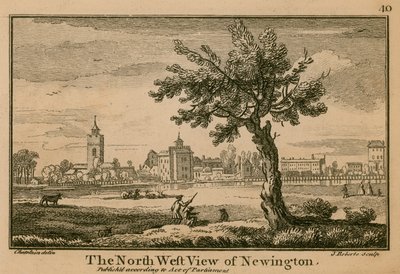 Het noordwestelijke uitzicht van Newington door Jean Baptiste Claude Chatelain