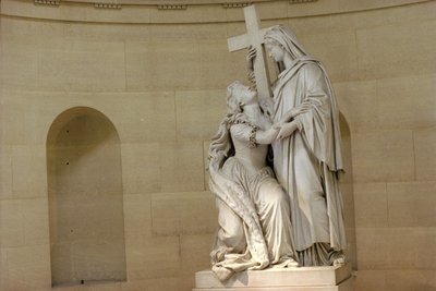 Marie Antoinette (1755-93) gehouden door de Religie, 1825 (marmer) door Jean Baptiste Cortot