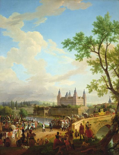 Napoleon en Baron von Dalberg, Aschaffenburg, 2 oktober 1806 door Jean Baptiste Debret