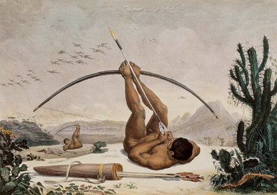 Inheemse Boogschutters, Illustratie uit de Reizen in het Binnenland van Brazilië, 1834 door Jean Baptiste Debret