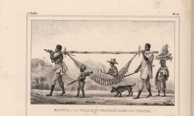 Retour, naar de stad, van een eigenaar van een chacra, 1835 door Jean Baptiste Debret