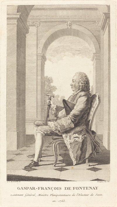 Gaspar-François de Fontenay door Jean Baptiste Delafosse, after Louis de Carrogis, called Carmontelle