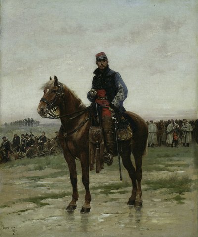 Een bereden officier, 1877 door Jean Baptiste Edouard Detaille