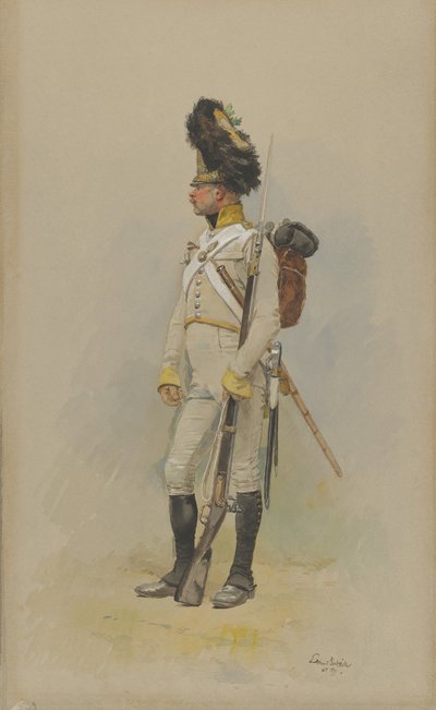 Een staande grenadier van de gemeentelijke garde, 1891 door Jean Baptiste Edouard Detaille