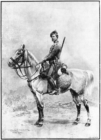 Een jager van de wacht, Rusland, 1892 door Jean Baptiste Edouard Detaille