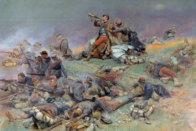 Dood van commandant Berbegier in de Slag bij Saint-Privat, 18 augustus 1870 door Jean Baptiste Edouard Detaille