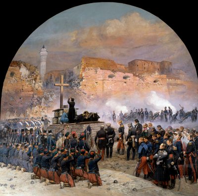 Expeditie van Constantijn tijdens de verovering van Algerije: begrafenis van generaal Denis de Damremont door Jean Baptiste Edouard Detaille