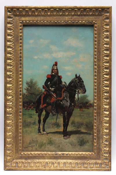 Bereden dragonderofficier door Jean Baptiste Edouard Detaille